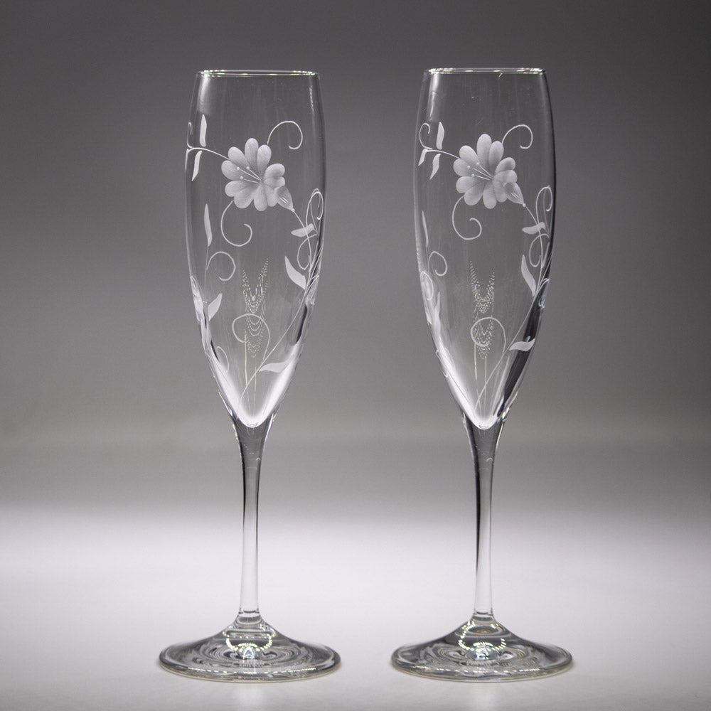 ドレスデンクリスタル プリムローズ シャンパングラス / ペアセット