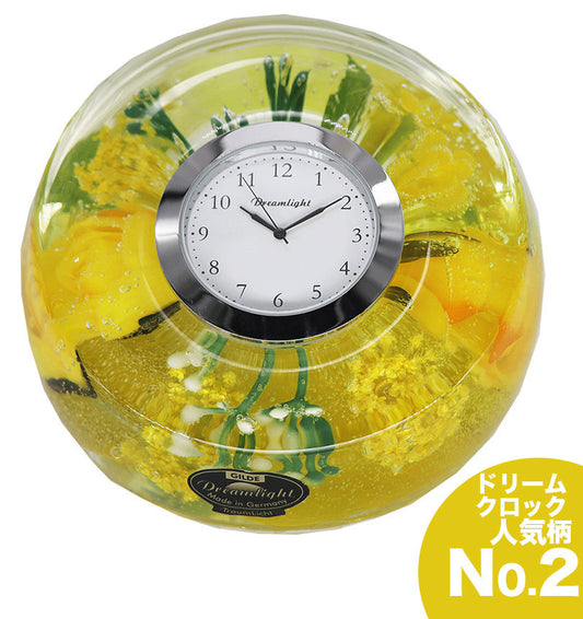 【ドリームクロック】スプリングフラワー クレッセント 花時計　置き時計　ギフト プレゼント