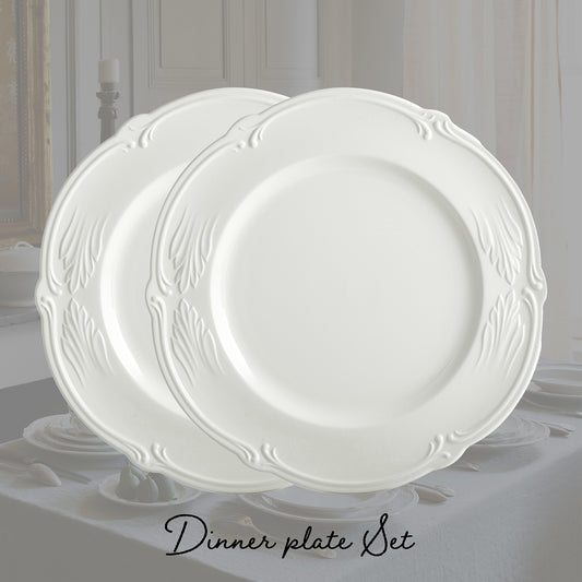 【数量・期間限定】ロカイユ・ブラン　ディナープレート ペア