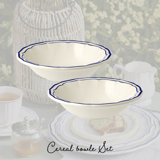 【数量・期間限定】フィレ　シリアルボウル ペア / コバルト