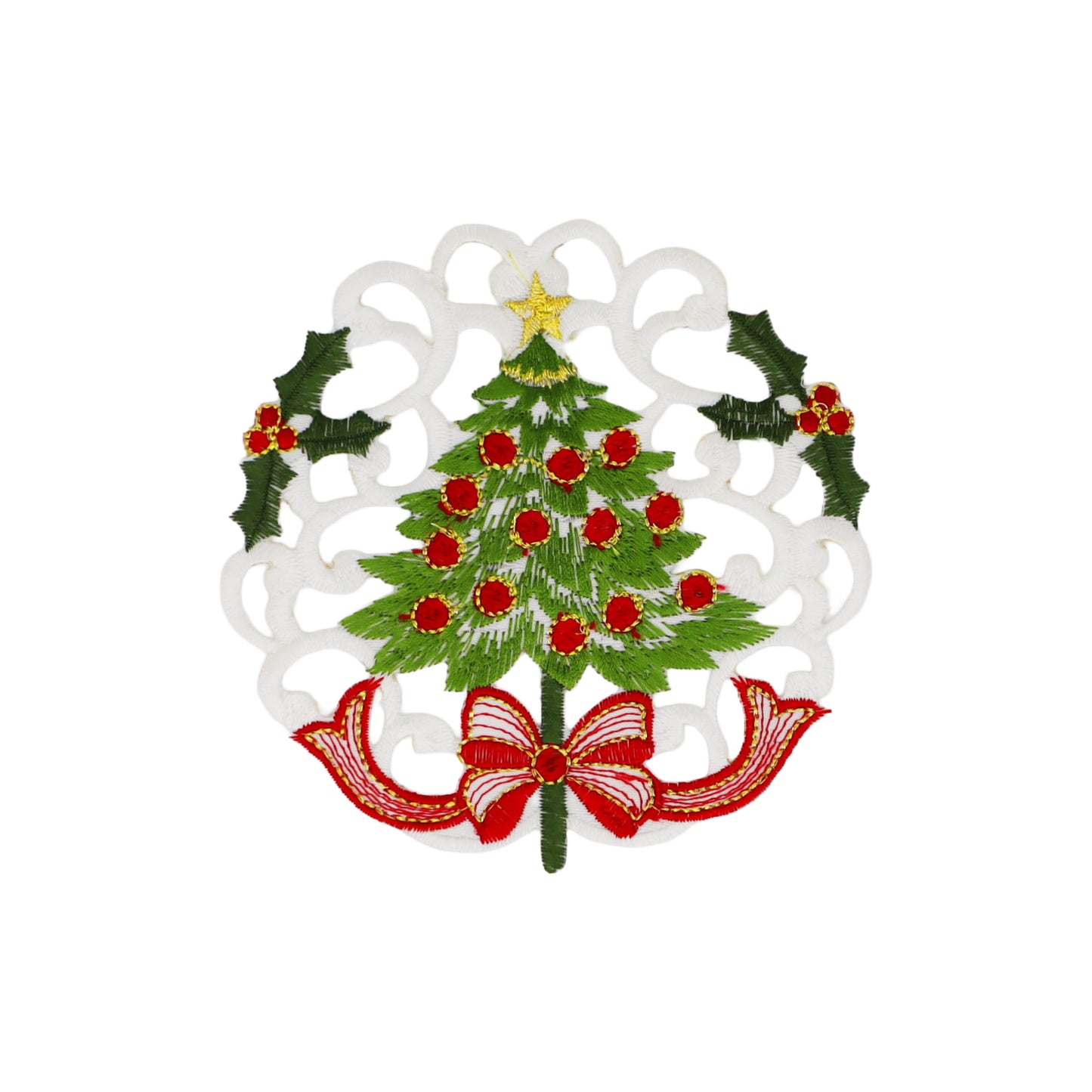 クリスマス柄　カットワークコースター3枚セット