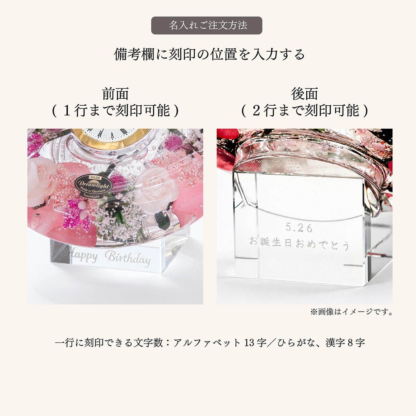 【名入れ可能】ドリームクロック　プレミアム / スプリングフラワー