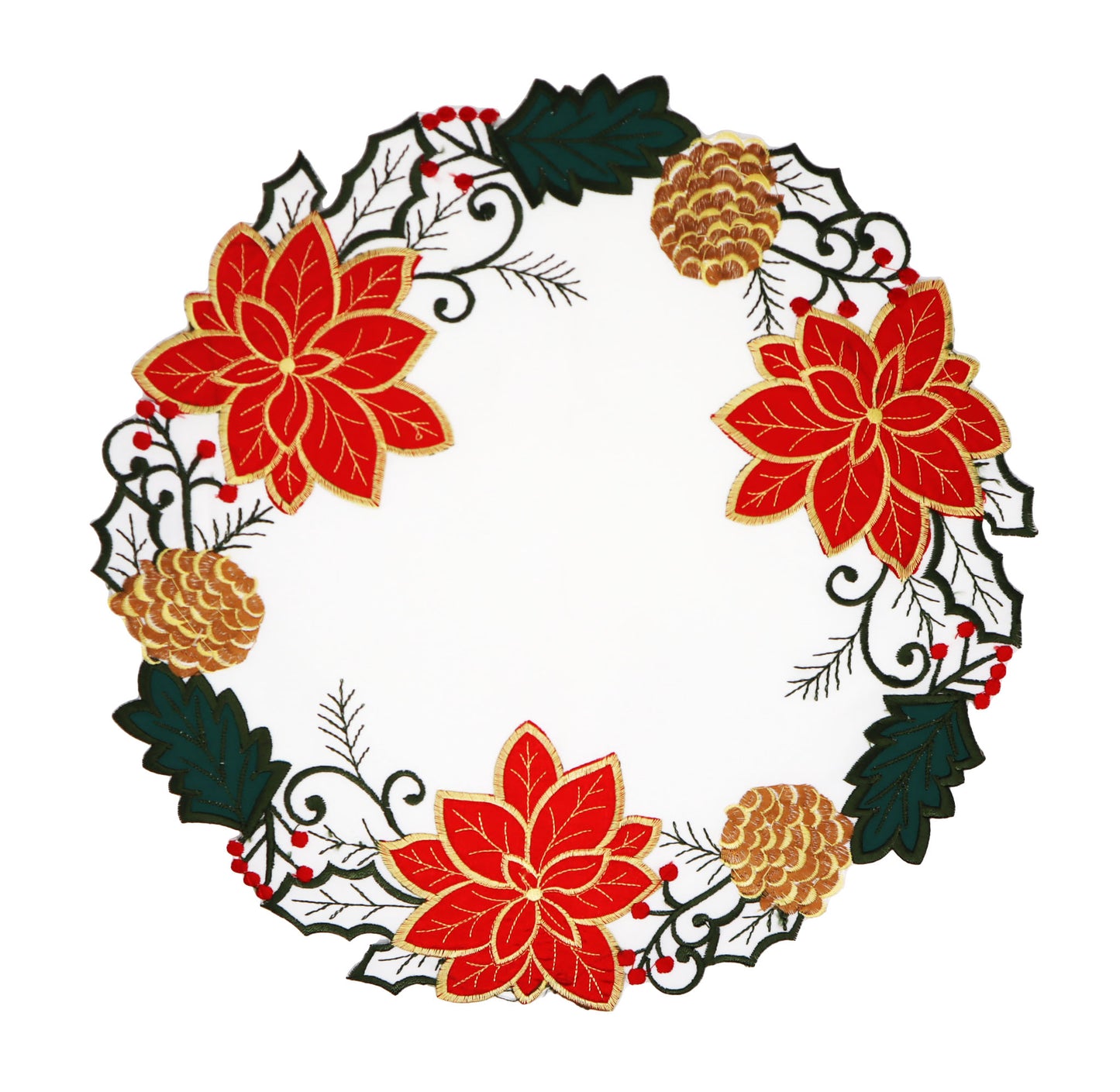 テーブルセンター ポインセチア(RED&WHITE) 2枚セット