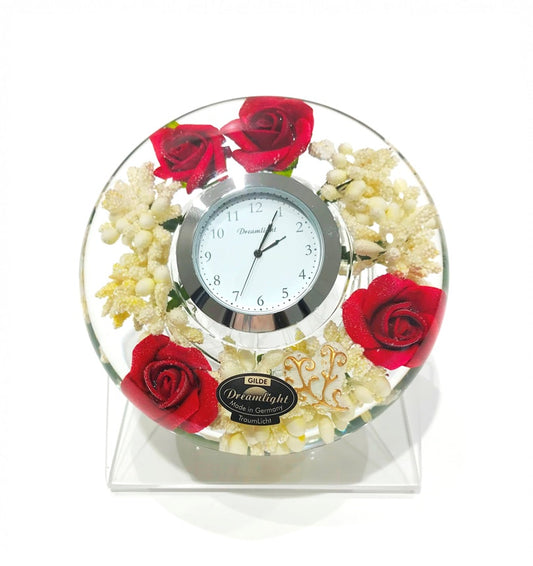 【ドリームクロック】プリティローズ 花時計 置き時計 ギフト プレゼント