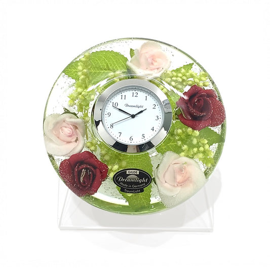 【ドリームクロック】スカーレット花時計 置き時計 ギフト プレゼント 父の日 5月31日(水)まで送料無料
